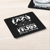 私は本当に何もしない怠け者で楽しむはない スクエアペーパーコースター (アングル)