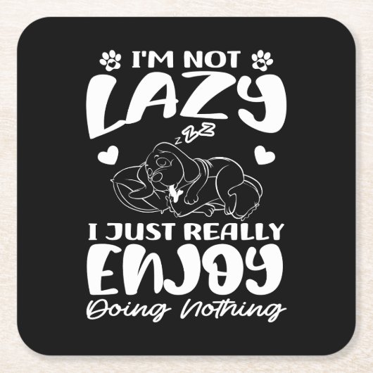 私は本当に何もしない怠け者で楽しむはない スクエアペーパーコースター (正面)