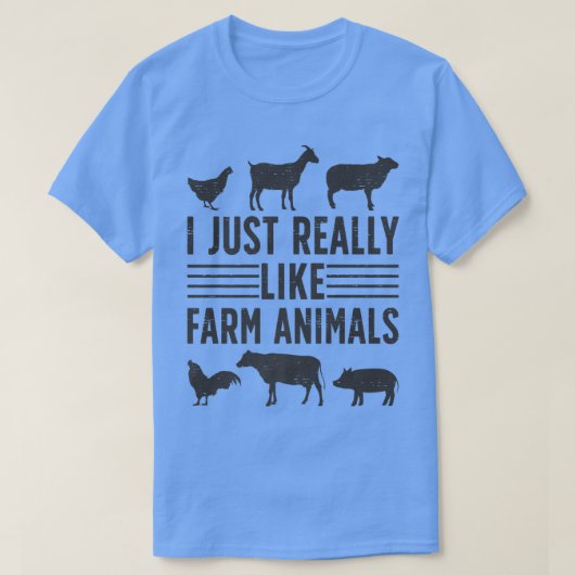 私は本当に動物の農業ファームおもしろいが好き Tシャツ (デザイン正面)