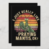 私は本当に好きなの祈マンティスOK昆虫レトロ シーズンカード (正面/裏面)