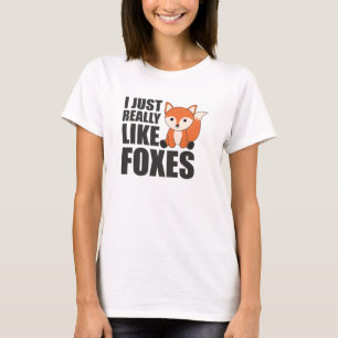 私は本当に好きキツネかわいい動物オレンジキツネ Tシャツ