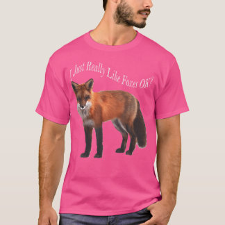 私は本当に好きキツネOK Tシャツ