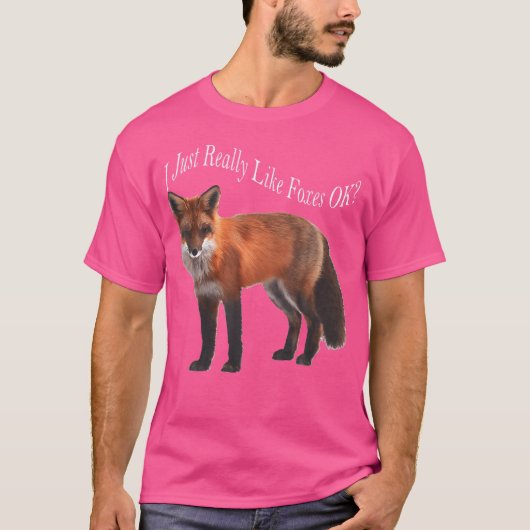 私は本当に好きキツネOK Tシャツ (正面)