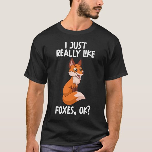 私は本当に好きキツネOK Tシャツ (正面)