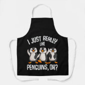私は本当に好きペンギン子供の女の子の男の子の女性P エプロン (正面)
