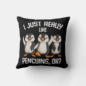私は本当に好きペンギン子供の女の子の男の子の女性P クッション (裏面)