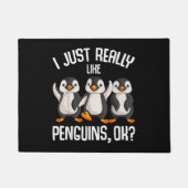 私は本当に好きペンギン子供の女の子の男の子の女性P ドアマット (正面)