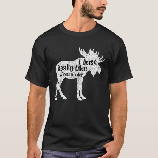 私は本当に好きムースOKおもしろいモーセTシャツG Tシャツ (正面)