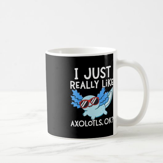 私は本当に好きAxolotls Ok女の子の男の子の河合 コーヒーマグカップ (右)