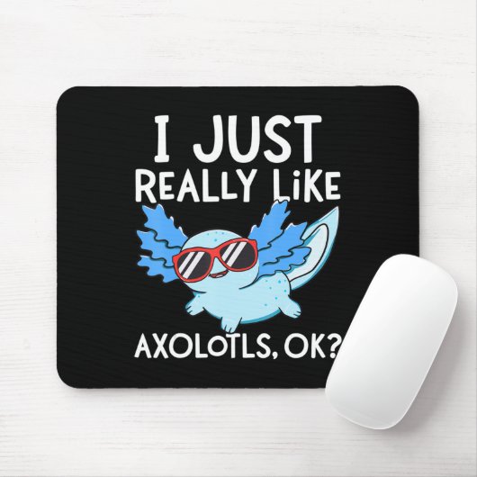 私は本当に好きAxolotls Ok女の子の男の子の河合 マウスパッド (マウス)