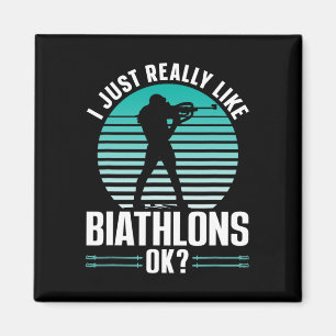 私は本当に好きBiathlons OkスポーツバイアスロンBi マグネット