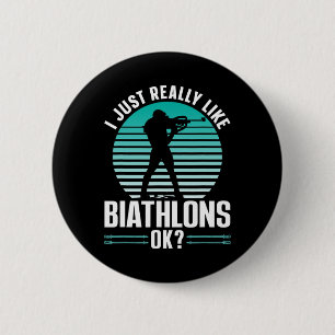私は本当に好きBiathlons OkスポーツバイアスロンBi 缶バッジ