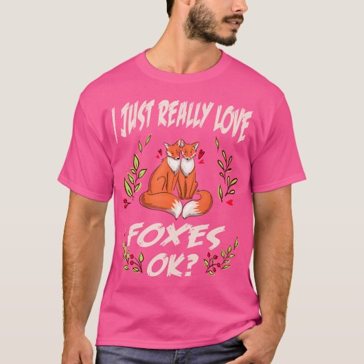 私は本当に愛キツネOK赤キツネ Tシャツ (正面)
