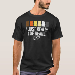 私は本当に熊が好きOkゲイかわいいLgbt虹 Tシャツ
