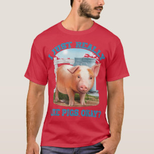 私は本当に豚が好き、大丈夫かわいい若い豚のmotiv tシャツ