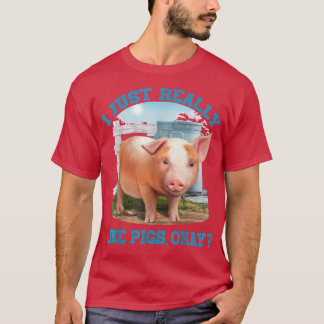 私は本当に豚が好き、大丈夫かわいい若い豚のmotiv tシャツ
