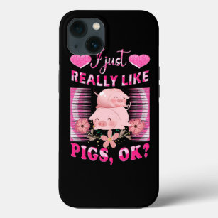 私は本当に豚OK豚農家かわいい豚し iPhone 13ケース