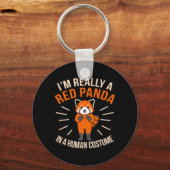私は本当に赤いパンダかわいいペットの動物のパンドラの愛である キーホルダー (正面)