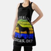 私は本当に青と黄色の馬が好き エプロン (インサイチュ)