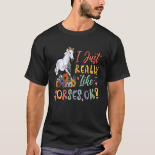 私は本当に馬のフローラ馬の弓のネクタイ遠く好き Tシャツ