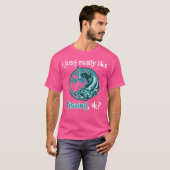 私は本当に魚釣りの魚のロッドの漁師が好き Tシャツ (正面フル)