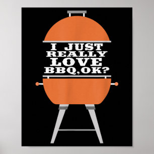 私は本当にBbqバーベキューグリル肉の食べ ポスター
