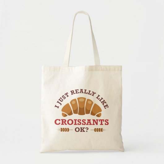 私は本当にCroissants Okが好き トートバッグ (正面)