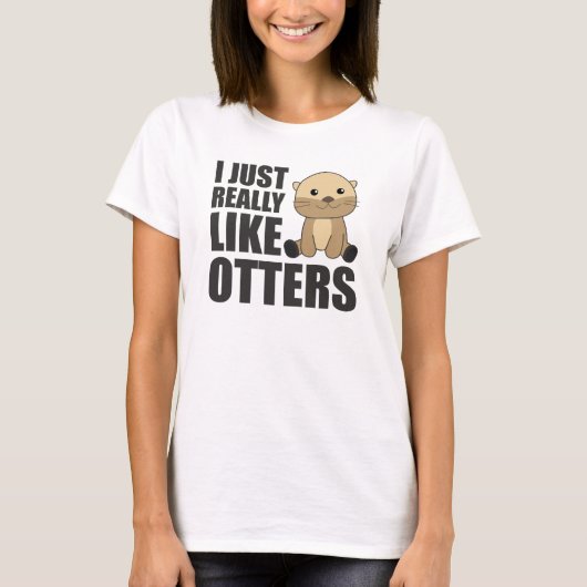 私は本当にOtterが好き – Sweet Otter Tシャツ (正面)