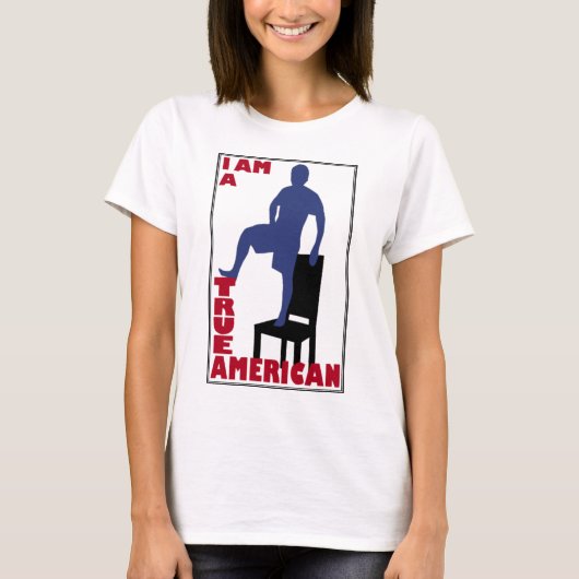 私は本当のアメリカ人です Tシャツ (正面)