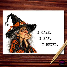 私は来た、私は見た、私は呪った 面白い魔女のハロウィン シーズンカード