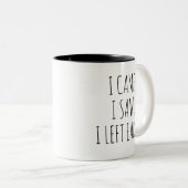 私は来ました。 私は見ました。 早く残っているI。 おもしろいな仕事の引用文 ツートーンマグカップ (正面右)