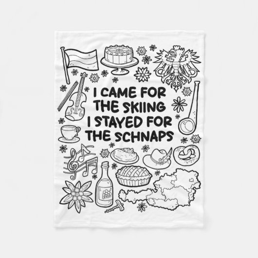 私は来スキーに行った フリースブランケット (正面)