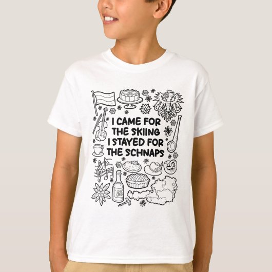 私は来スキーに行った Tシャツ (正面)