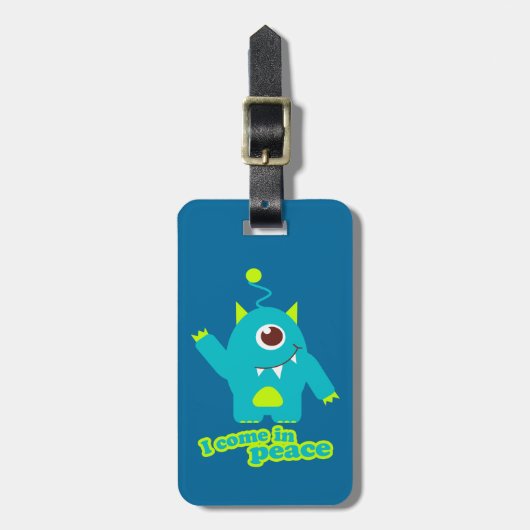 私は来平和の子供のおもしろいエイリアンid荷物タグ ラゲッジタグ (正面縦)