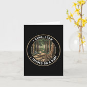 私は来根のハイキングのレトロに乗っおもしろいた見た カード (黄色い花)