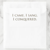 「私は来歌った、私は征服した」ボーカリスト・シンガー 長方形シール (バッグ)