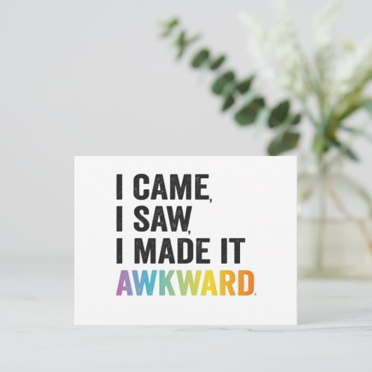 私は来気まずい自閉症の贈り物をおもしろい作った ポストカード (スタンド正面)