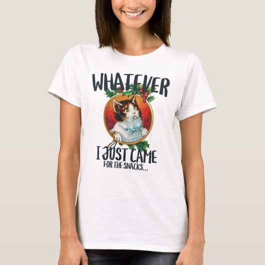 私は来猫の視線をスナックおもしろいに Tシャツ (正面)