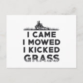 私は来私は芝刈り機の草刈りを蹴った刈り込み ポストカード (正面)