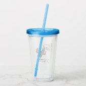 私は来見た、私は喉を切った柔道おもしろい。 アクリルタンブラー (裏面)