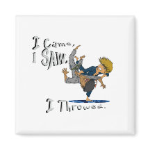 私は来見た、私は喉を切った柔道おもしろい。