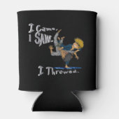 私は来見た、私は喉を切った柔道おもしろい。 缶クーラー (裏面)