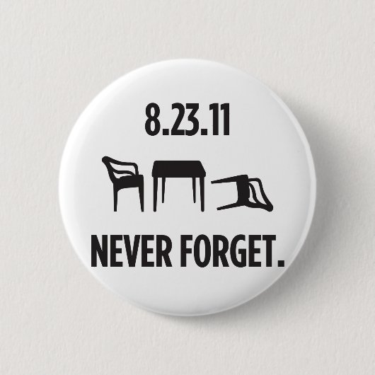 私は東海岸の地震を生き延びました 缶バッジ (正面)