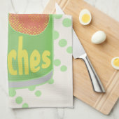 私は果物の得錫を桃に持っている キッチンタオル (四つ折り)