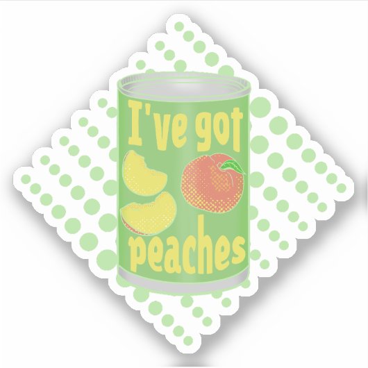 私は果物の得錫を桃に持っている シール (正面)