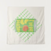 私は果物の得錫を桃に持っている タペストリー (正面(横))