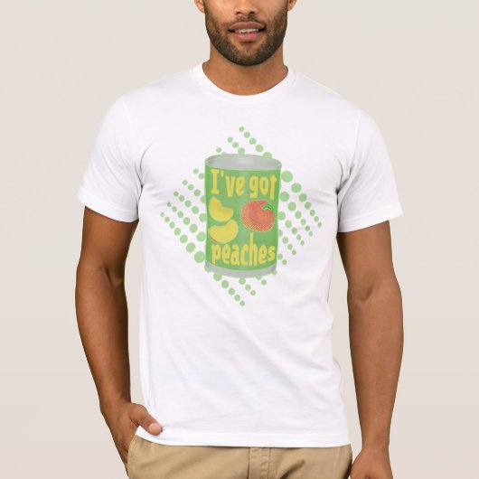 私は果物の得錫を桃に持っている Tシャツ (正面)