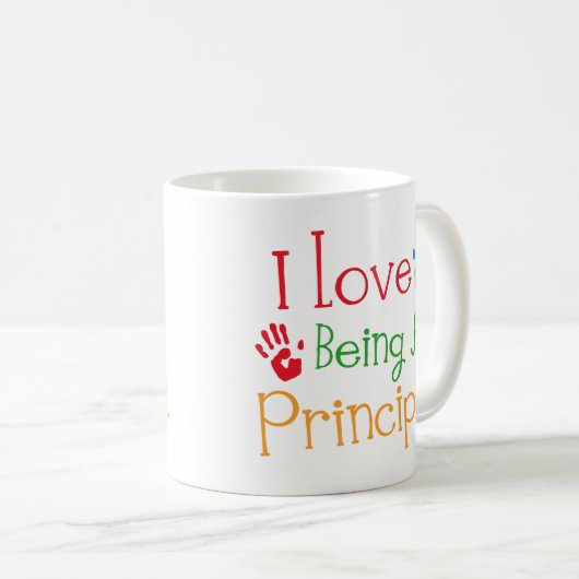 私は校長であることを愛します コーヒーマグカップ (正面右)