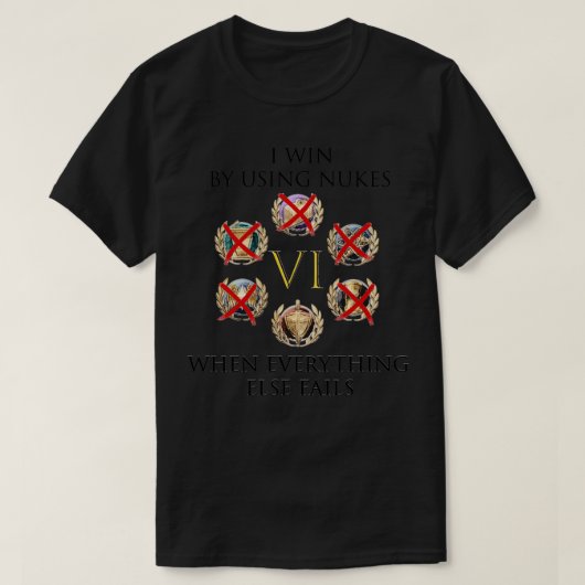 私は核兵器を使って勝つ Tシャツ (デザイン正面)