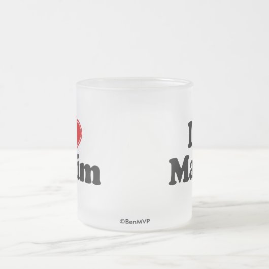 私は格言を愛します フロストグラスマグカップ (中央)